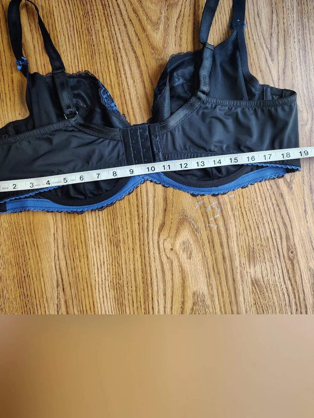 Adore Me Zita unlined breathable bra Lace Floral blue and black size 46DD - Picture 7 of 16